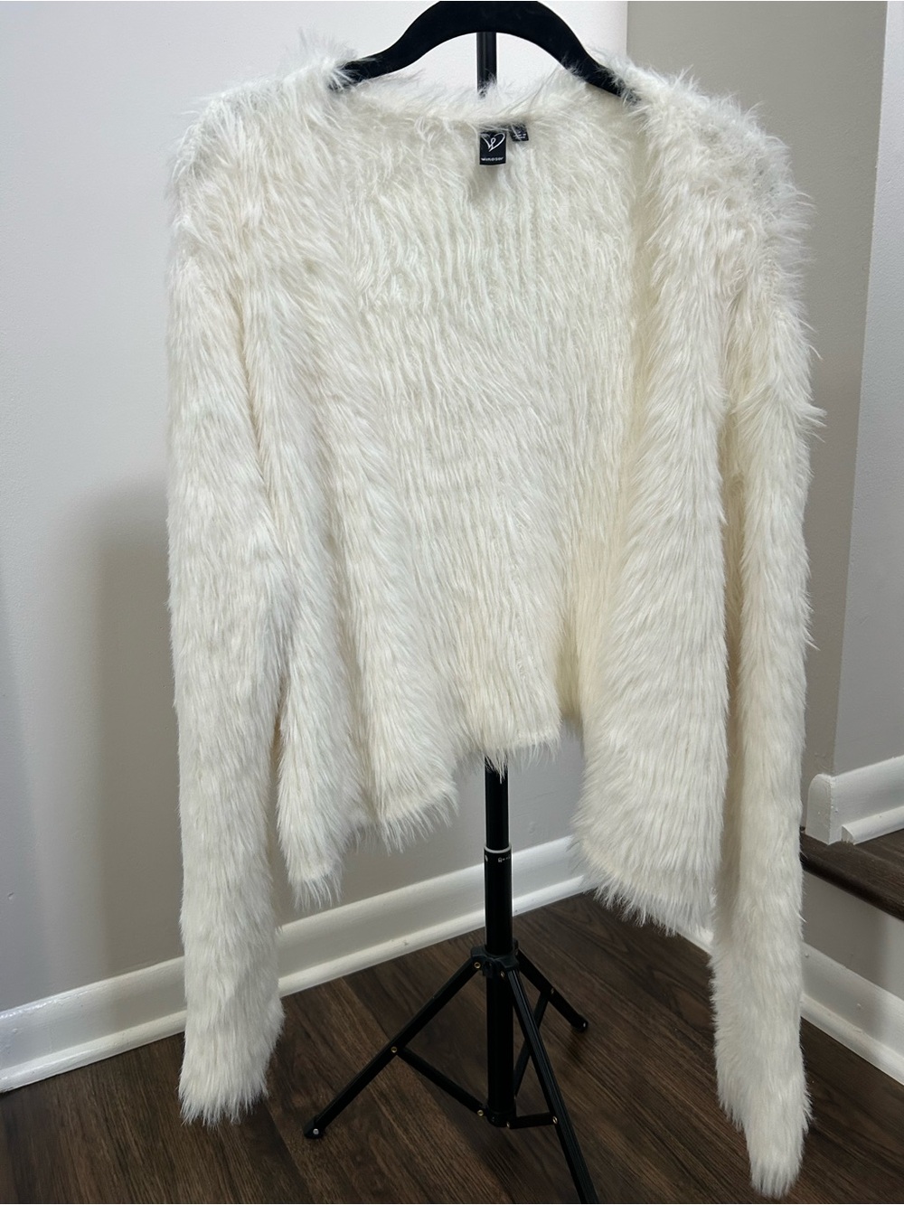 Windsor Ivory Faux-Fur Open Front Teddy Jacket